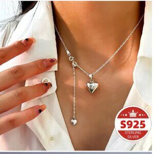 Super Shine Heart-Shaped S925 Necklace 16" Long